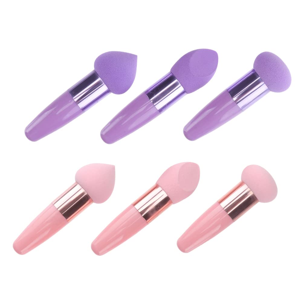 Beavorty 2 Pack Makeup Sponge Set - Beauty Blender, Foundation Sponge, Powder Puff for Flawless Face Makeup Application | Travel-Friendly Cosmetic Blender for Liquid & Dry Foundation (Purple) - Perfect for On-The-Go Touch Ups & Professional Makeup Looks
