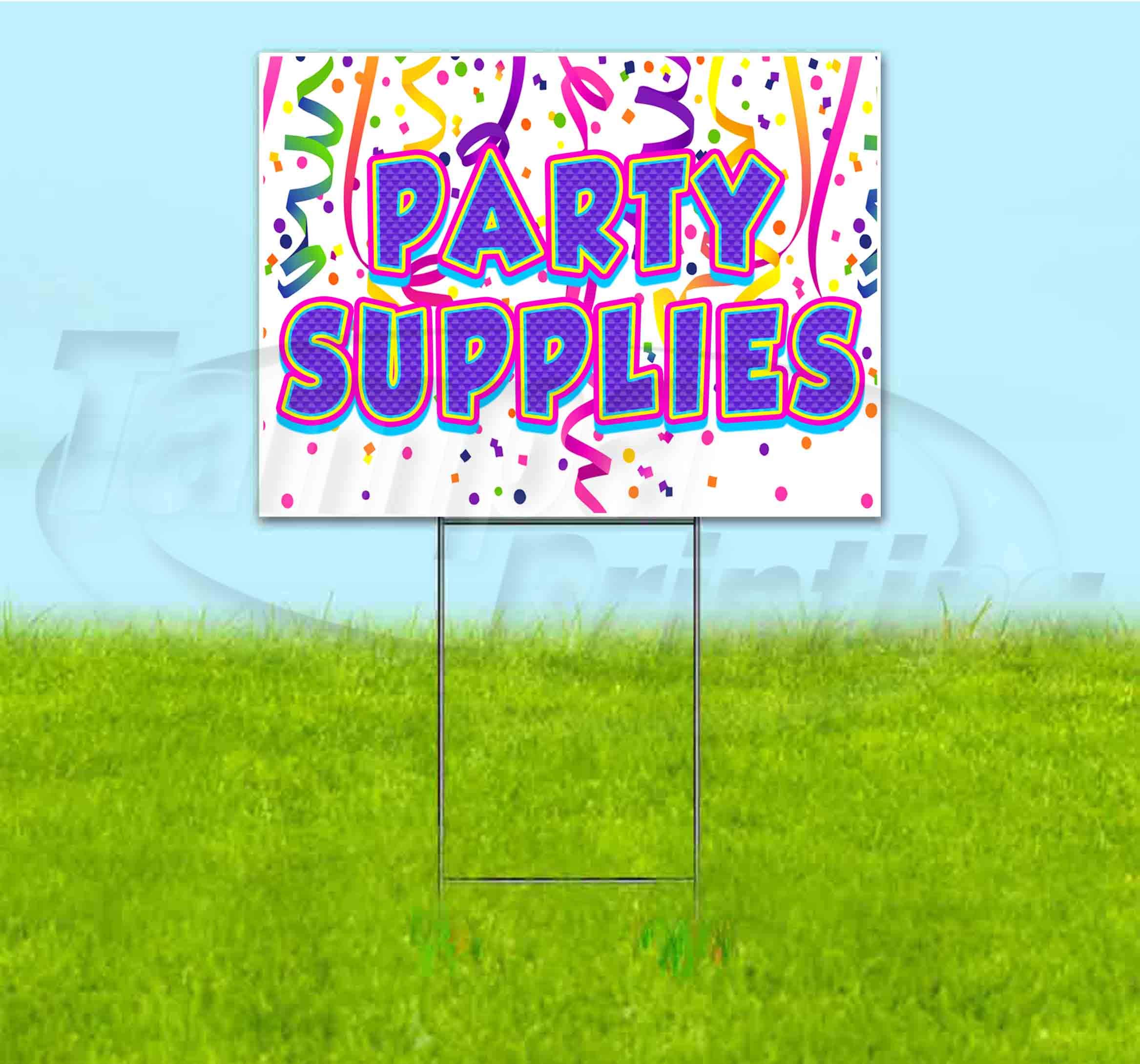 18x24 Inch Party Supplies Yard Sign with Metal Step Stake - Bulk Discounts & Multi-Packs for Outdoor Events, Political Campaigns, and Business Advertising