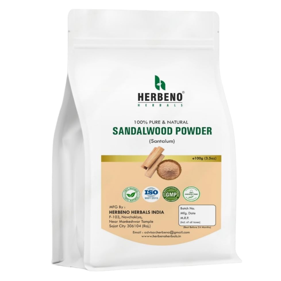 Pure Sandalwood Powder for Face & Skin Care - 100g | Natural Ayurvedic Chandan Powder for Glowing Skin, Acne Treatment & Relaxation | Perfect for DIY Face Masks, Spa Days & Aromatherapy
