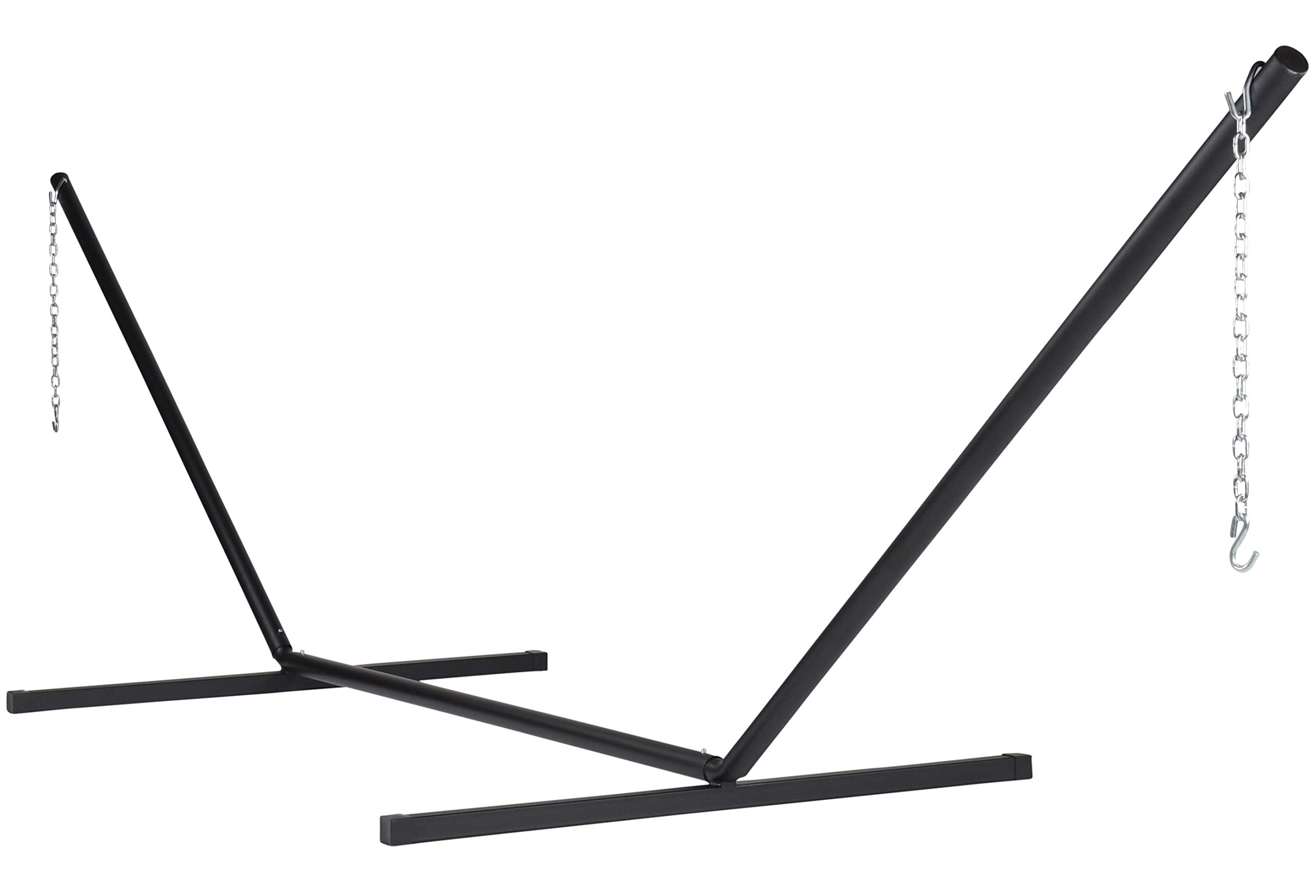 Premium Olive Rope Hammock with Black Tri-Beam Stand - Heavy Duty Outdoor Hanging Bed for Patio, Backyard, Beach & Camping Relaxation