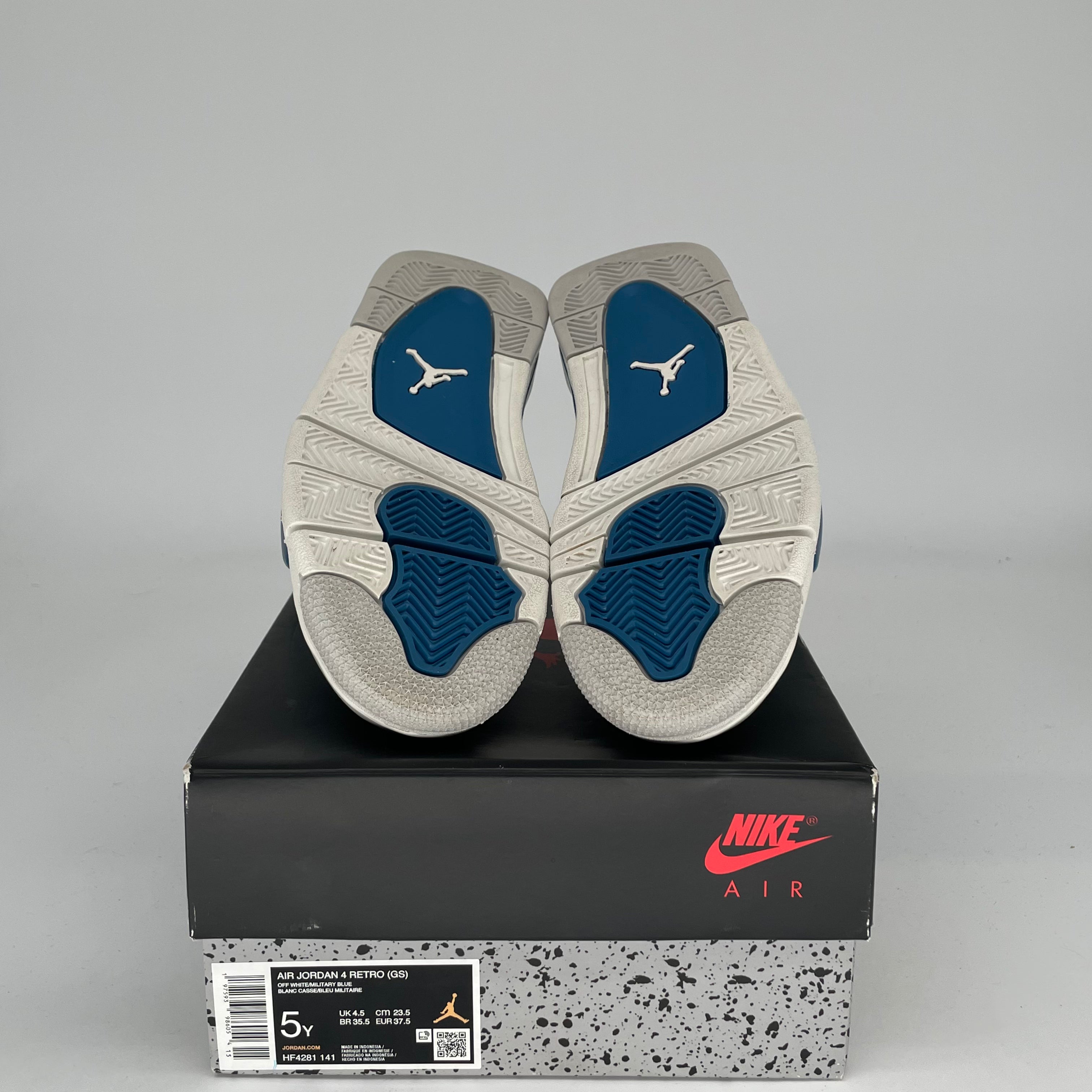 Original: AIR JORDAN 4 MILITARY BLUE SIZE 5/6.5W HF4281 141   Optimized: Authentic Air Jordan 4 Retro 