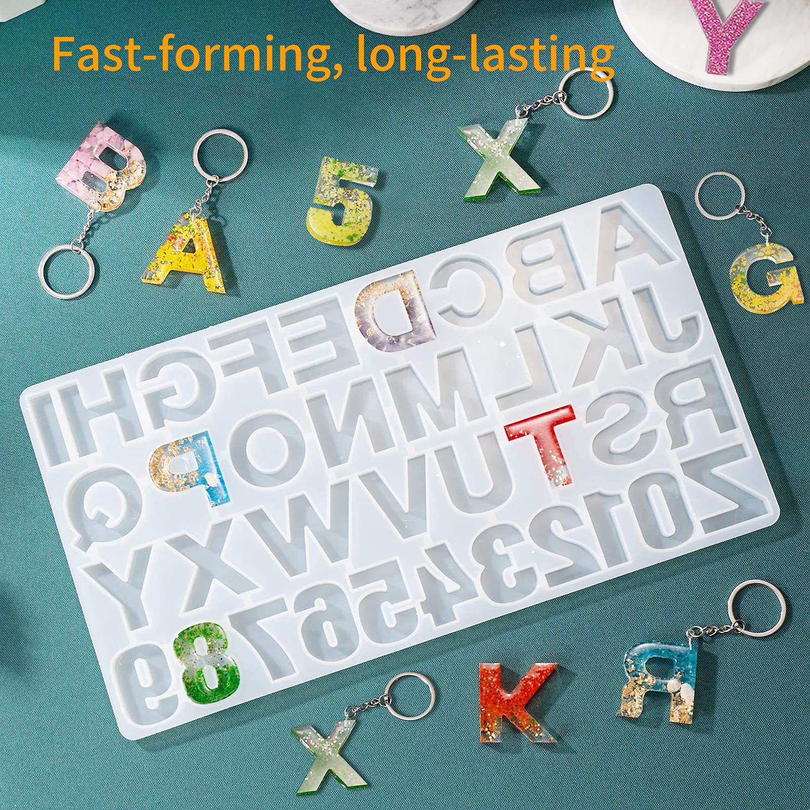 Premium Silicone Alphabet & Number Molds for Resin Jewelry Making - DIY Craft Casting Kit for Personalized Necklaces, Keychains & Home Decor - Perfect for Birthday Gifts, Wedding Favors & Handmade Accessories