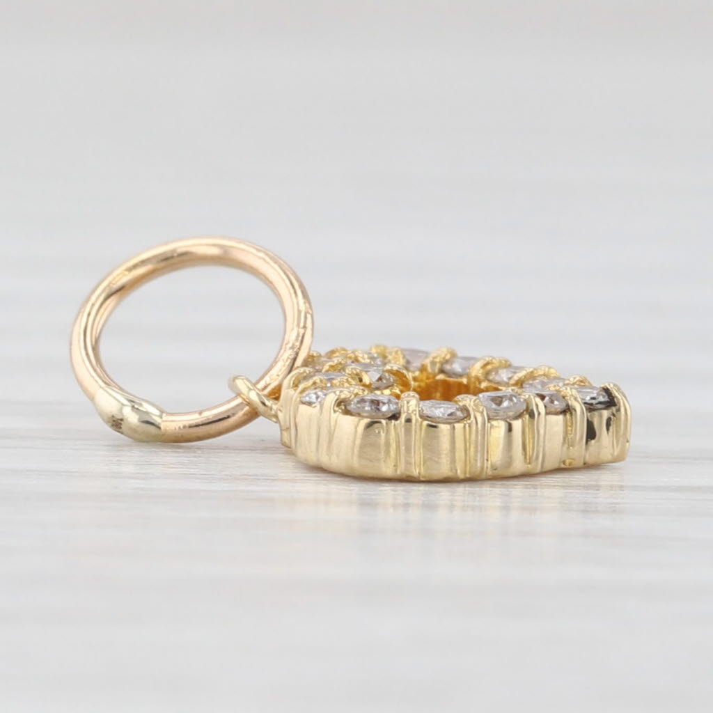 0.20ctw Diamond Open Heart Charm 14k Yellow Gold Pendant Necklace for Women - Perfect Gift for Valentine's Day, Anniversary & Special Occasions