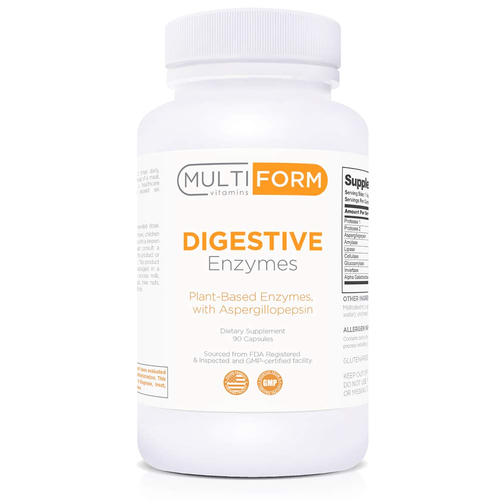 Multiform Vitamins with Digestive Enzymes - Premium Supplement for Gut Health & Nutrient Absorption | Supports Digestion After Meals & Boosts Energy