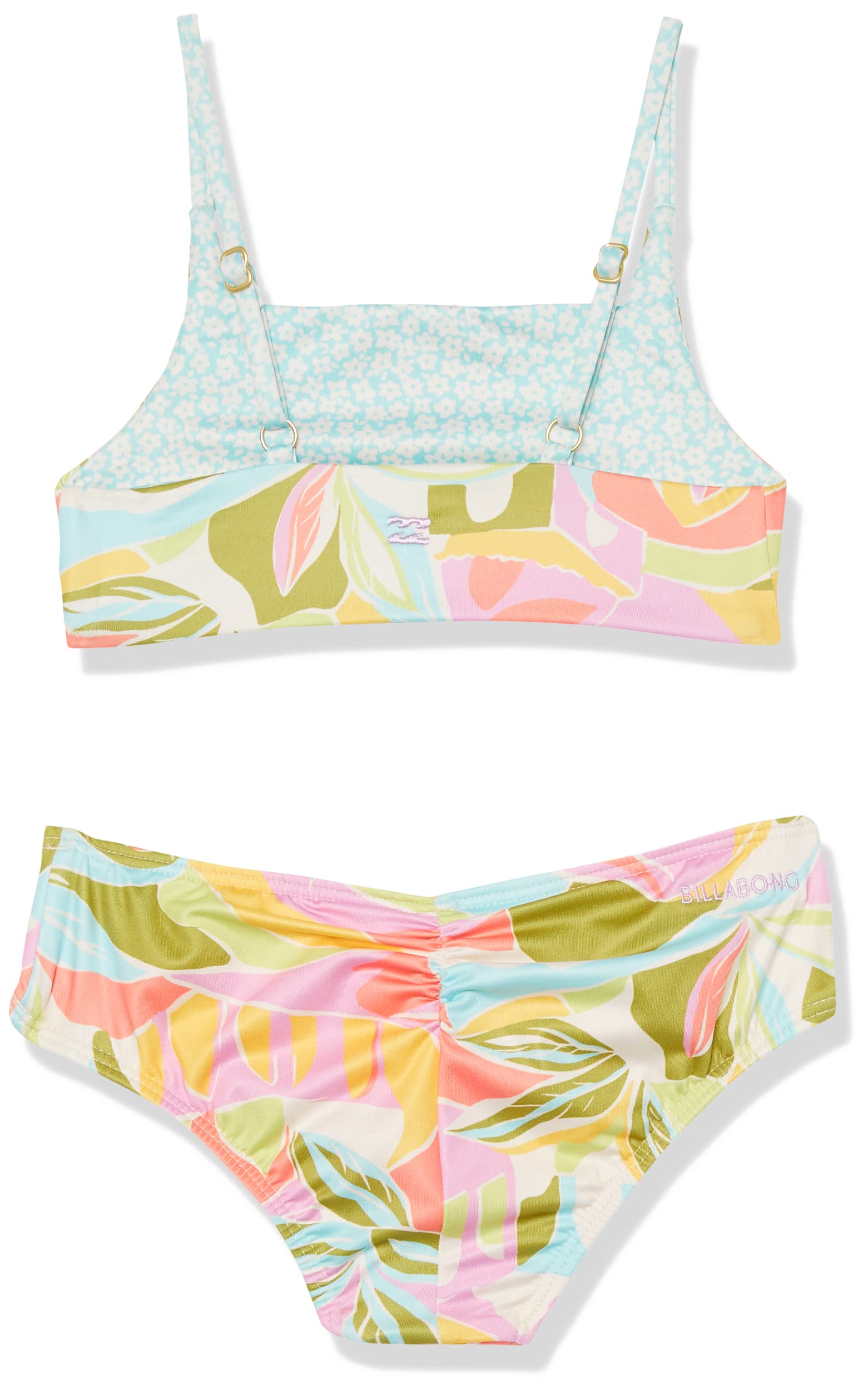 BILLABONG Women's Reversible Square Crop Bikini Set - Tropic Crush Print - Swimwear for Beach, Pool & Vacation | Summer Swim Suit for Surfing, Sunbathing & Tropical Getaways