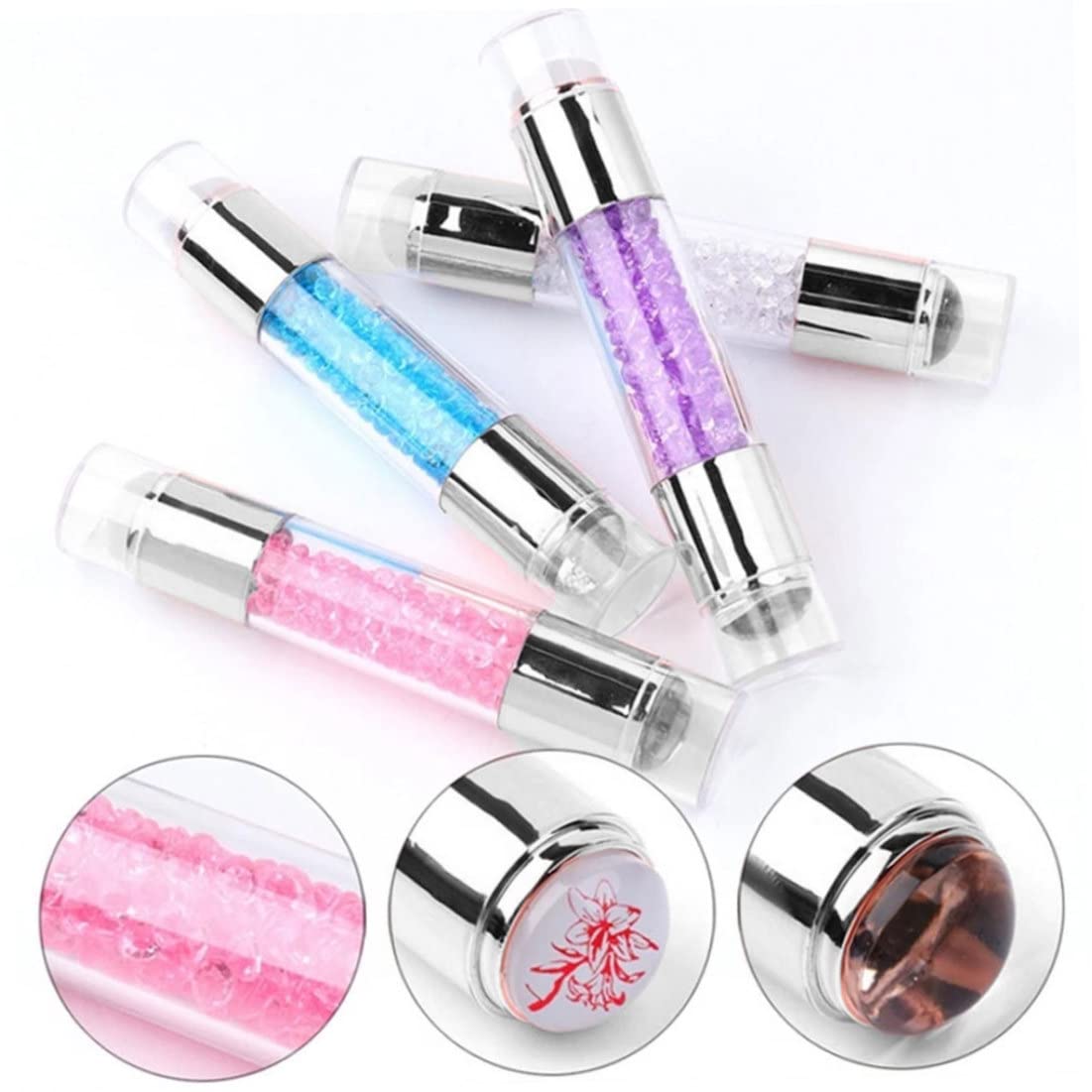 Professional Nail Art Stamper Kit with French Nail Stamp Plates & Polish Patterns - Purple Nail Printing Tool for DIY Manicure at Home or Salon