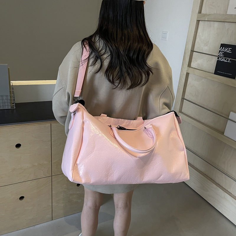 Premium PU Leather Oversize Travel Bag - Large Durable Carry-On Luggage for Women & Men, Perfect for Airplane, Weekend Getaways & Business Trips