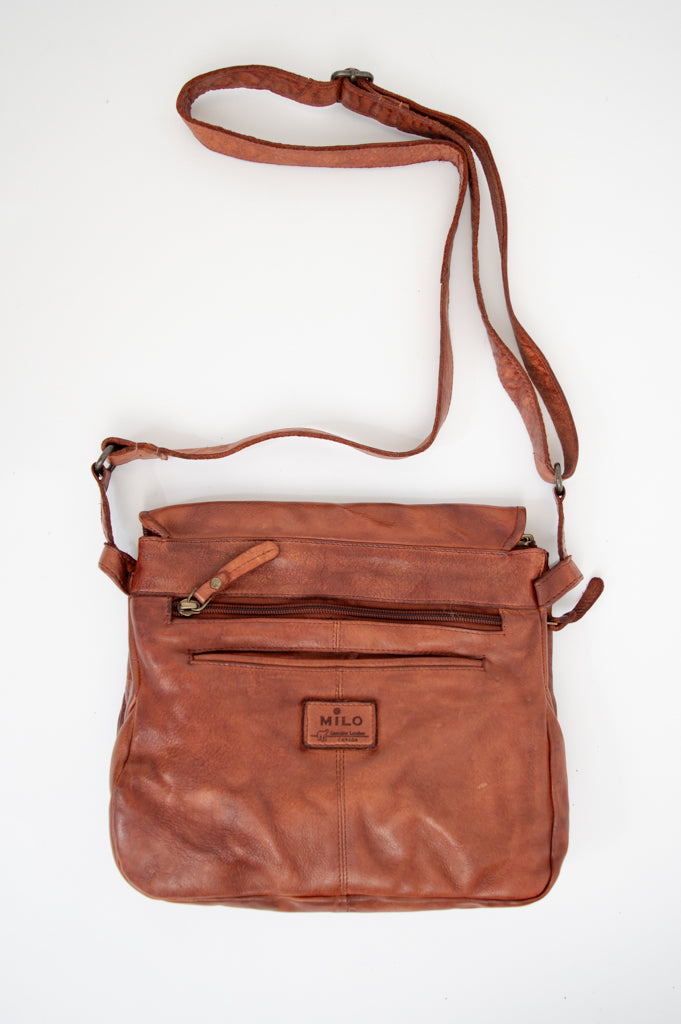 Premium Genuine Leather Handbag 098 in Cognac Brown - Stylish & Durable Women's Tote for Work, Travel & Everyday Use
