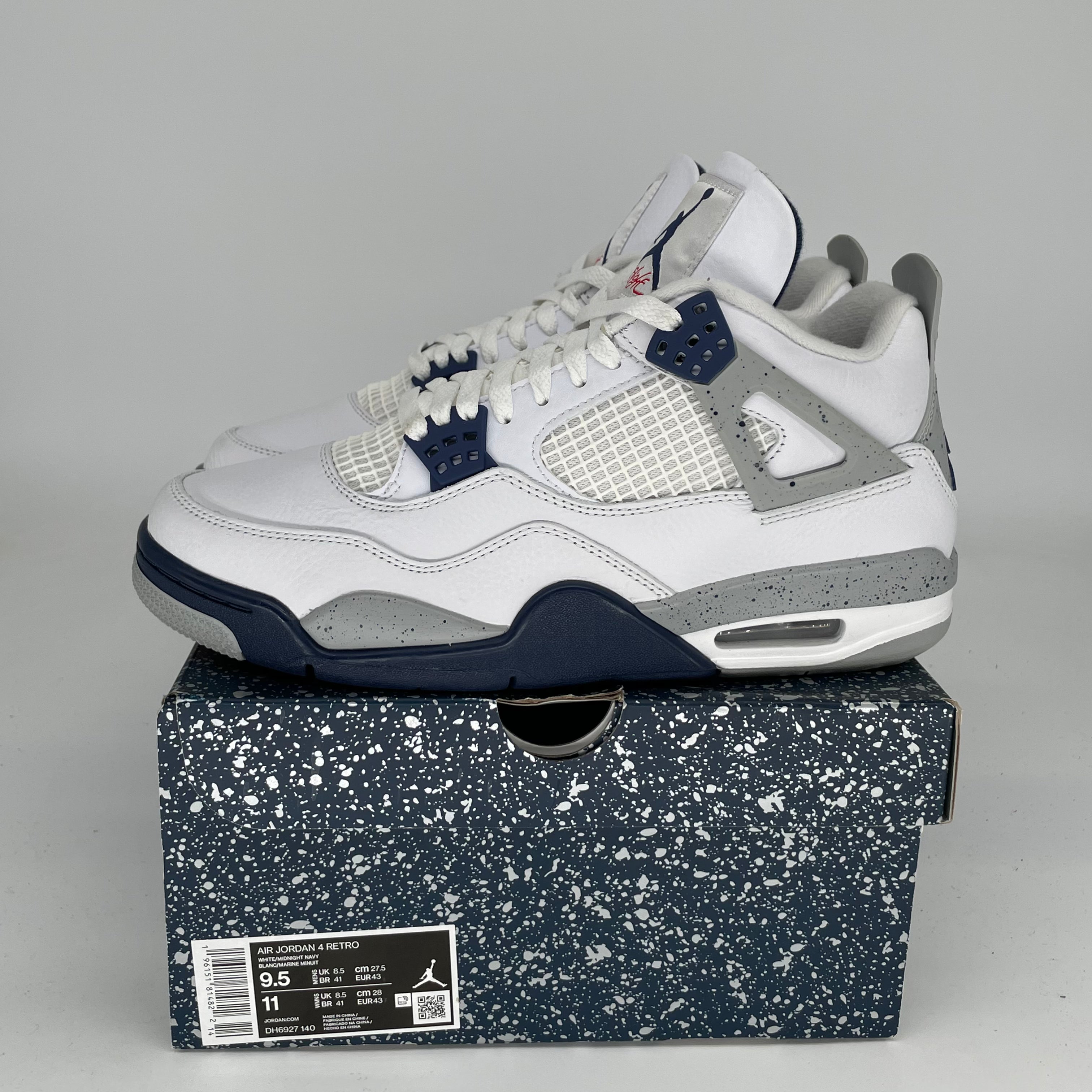 Air Jordan 4 Retro Midnight Navy Men's Basketball Shoes Size 9.5 - DH6927-140 | Sneakers for Casual Wear, Street Style & Basketball Games