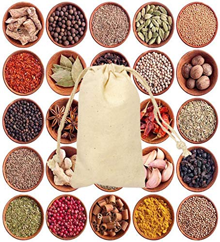 Eco-Friendly 100% Cotton Reusable Muslin Produce Bags for Groceries, Farmers Market & Zero Waste Shopping - Washable & Sustainable Food Storage Solution