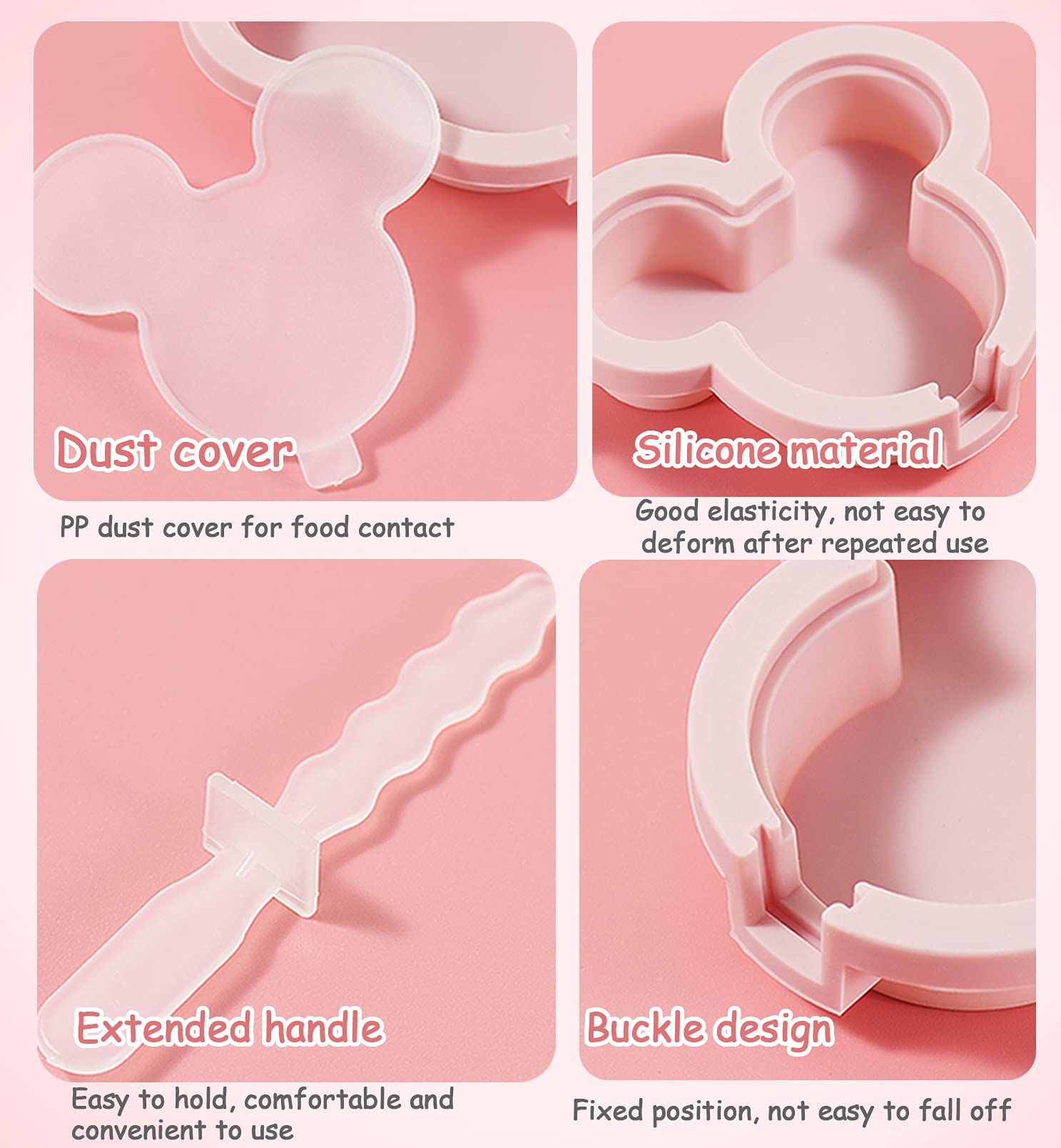 BPA-Free Silicone Popsicle Molds Set - Reusable Ice Pop & Cake Pop Molds with Lids and Sticks, Non-Toxic Cartoon Ice Cream Molds for Kids - Perfect for Summer Treats, Birthday Parties, and DIY Frozen Desserts