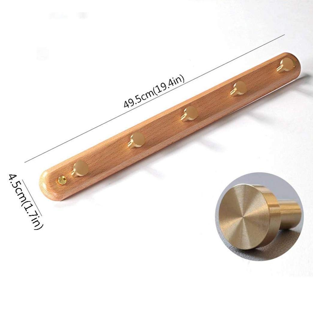 European Style Solid Wood Wall Mounted Coat Rack - Modern Light Luxury Coat Hanger with Hooks for Jackets, Hats & Bags - Perfect for Entryway, Bedroom & Closet Organization (A-3 Wall Hook)