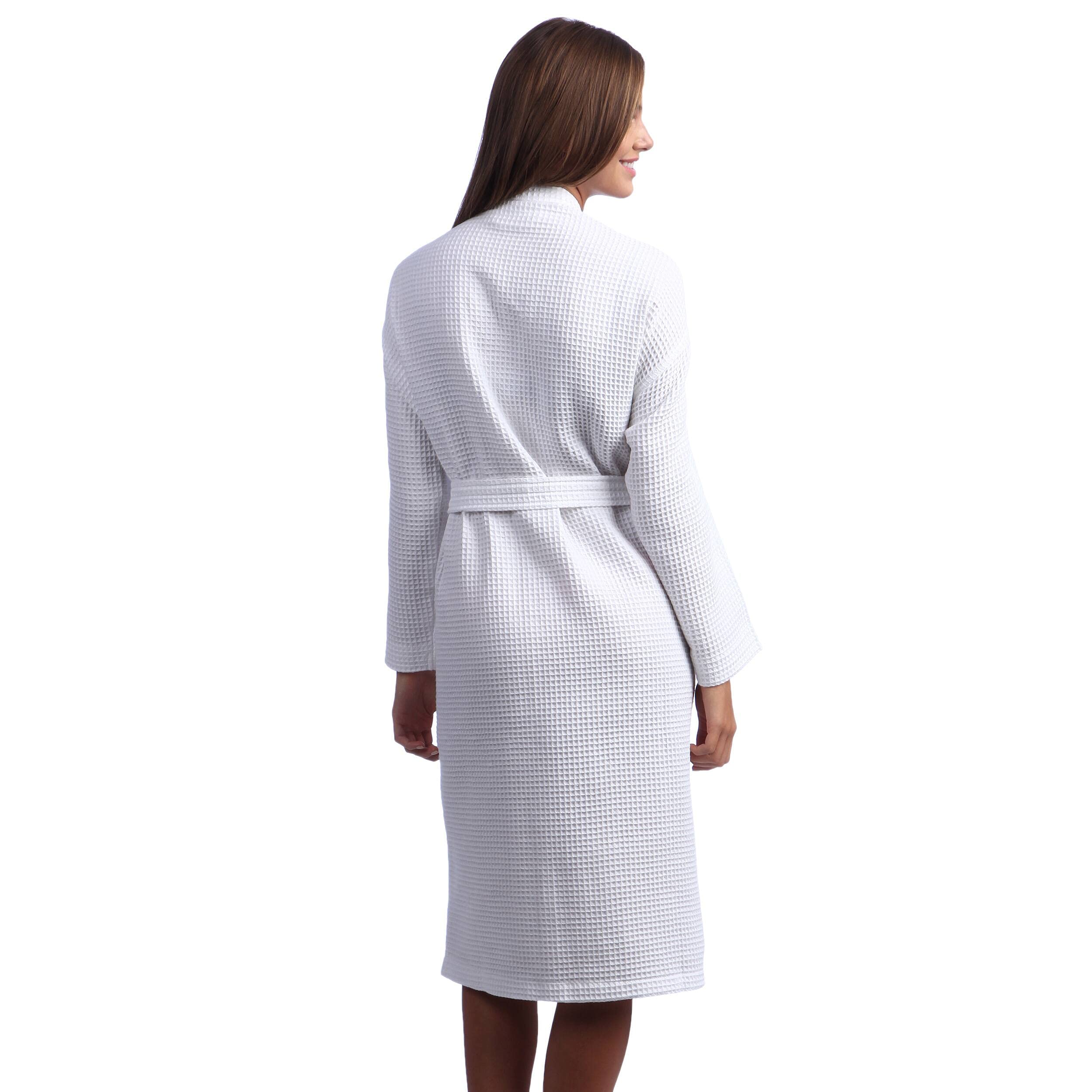 Luxury 100% Cotton Kimono Waffle Bathrobe for Women & Men - Soft Spa Robe for Home, Hotel & Beach - Great Knot Design