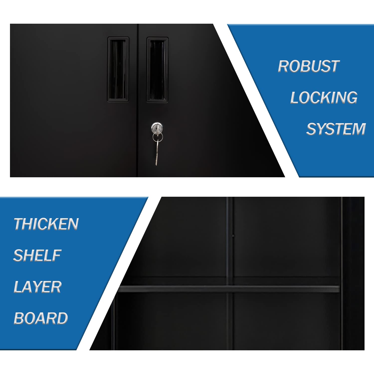 BESFUR 87-inch Tall Metal Storage Cabinet with Adjustable Shelves & Locking Doors - Large Steel Office Cabinet for Home, Garage, Utility Room (Black) | Perfect for Organizing Files, Tools & Supplies