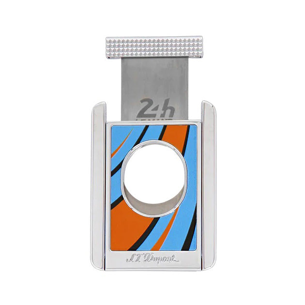 Premium S.T. Dupont CC X Stands Le Mans Orange & Chrome Double Guillotine Cigar Cutter - Luxury Cigar Accessory for Smooth Cutting - Perfect for Cigar Lounges, Gifts & Collectors
