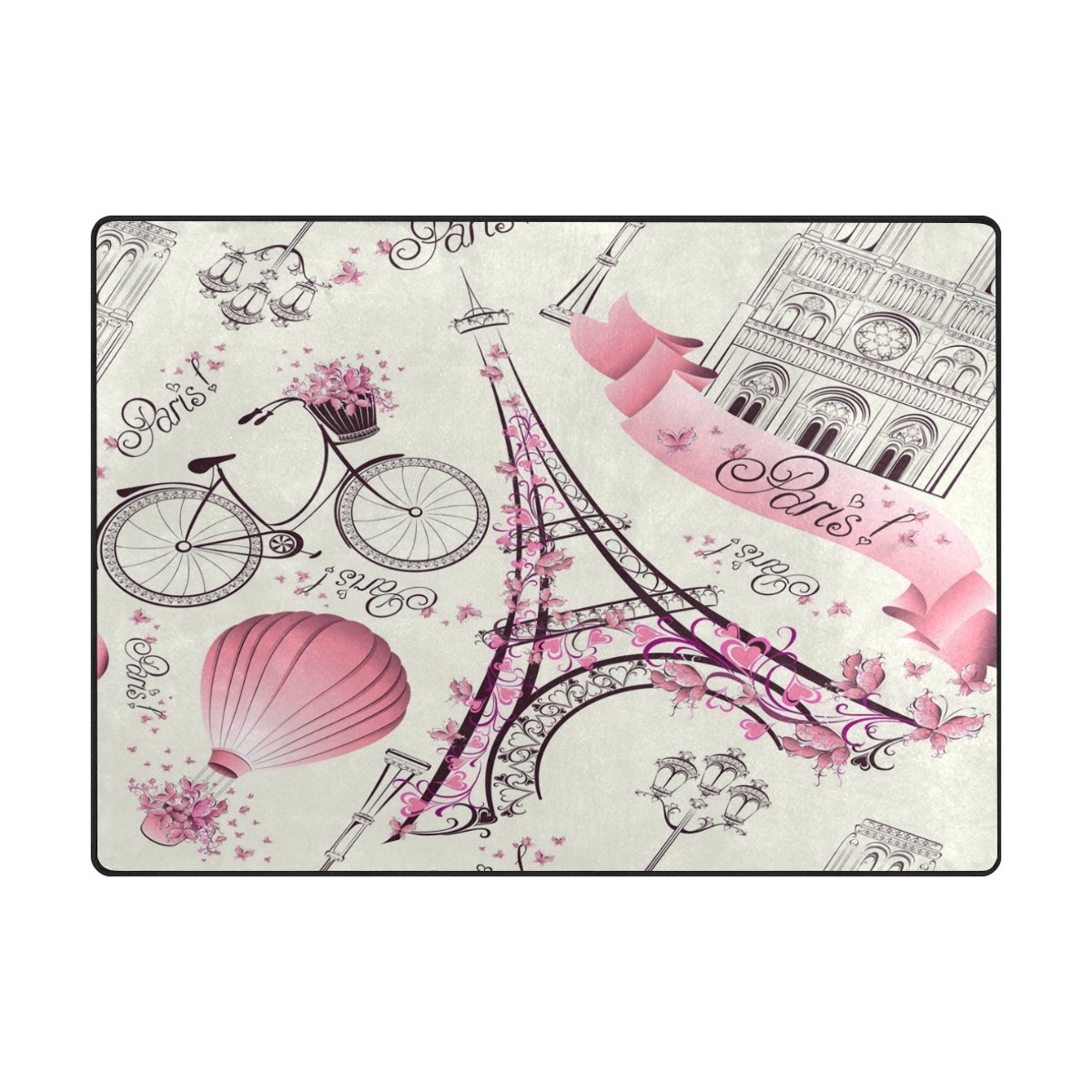 ALAZA Paris Eiffel Tower Cityscape Area Rug - 5'3