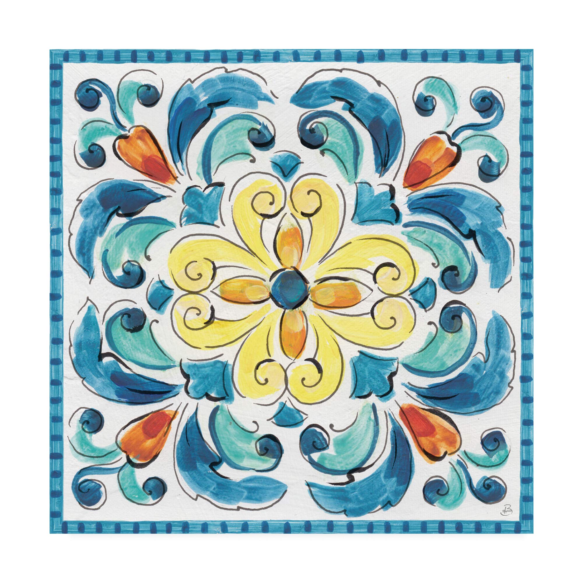 Trademark Fine Art Mediterranean Breeze XIX by Daphne Brissonnet - 18x18 Inch Canvas Wall Art - Coastal Home Decor for Living Room, Bedroom & Office
