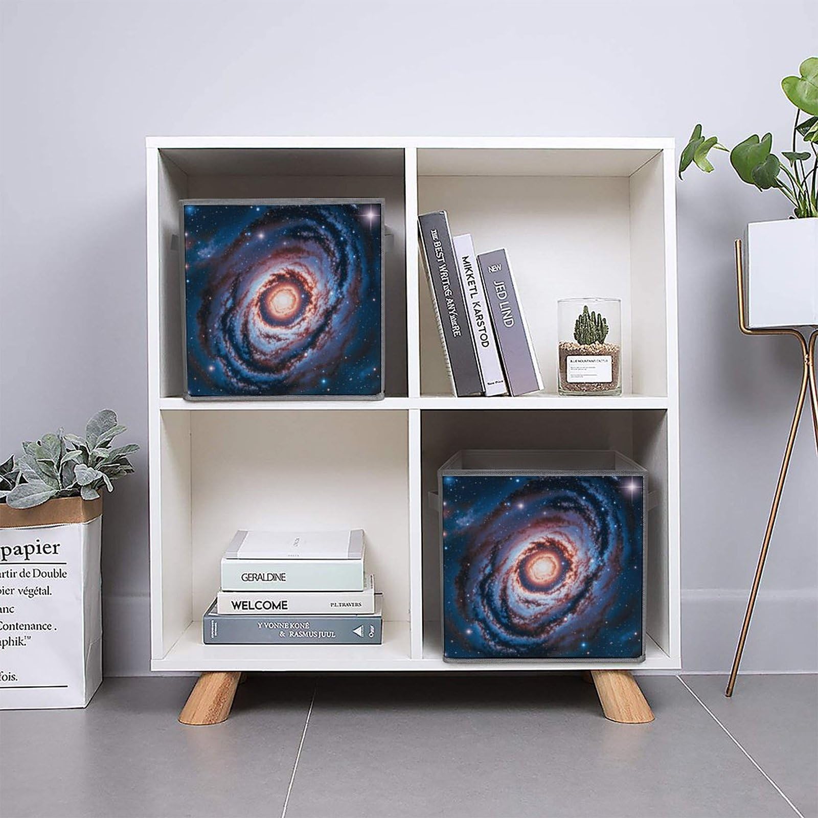 6PCS Collapsible Storage Bins - Galaxy Printed Organizers for Home & Office