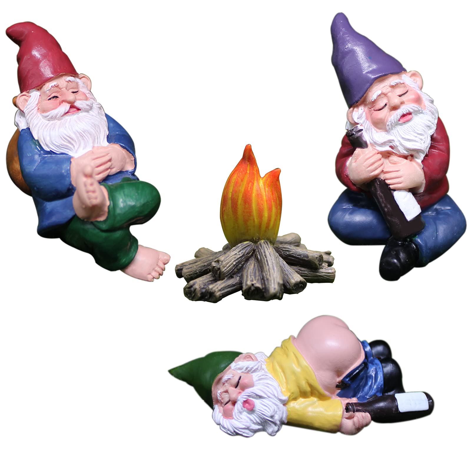 Whimsical Fairy Garden Gnomes - Miniature Lawn Ornaments for Outdoor Decor | Perfect for Fish Tanks, Fairy Gardens, Flower Pots & Small Yard Landscaping