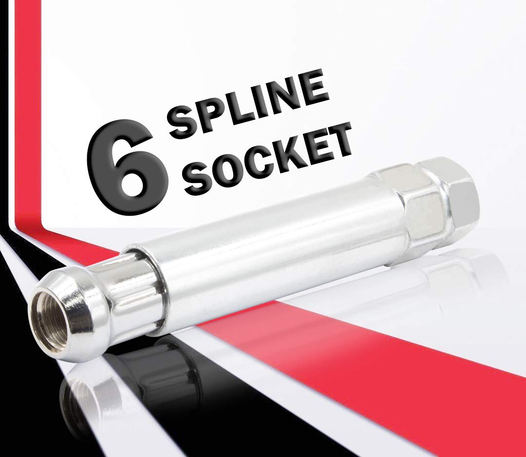Chrome 14x1.5 Spline Lug Nuts Set of 20 - for Car Wheels & Trucks
