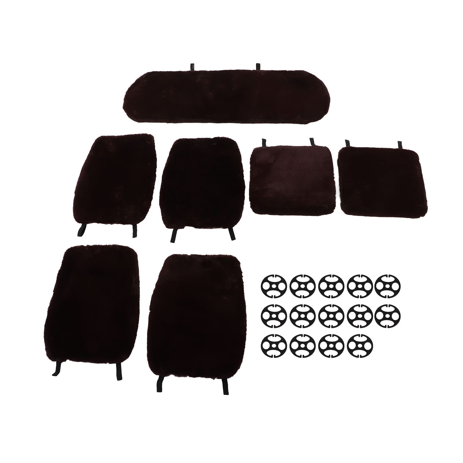 Universal Soft Breathable Plush Car Seat Cushion Pad - Dark Red Auto Interior Accessories for Comfortable Driving & Long Commutes