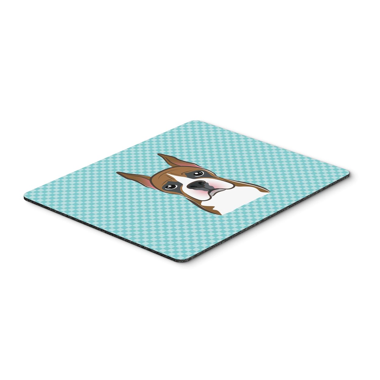 Checkerboard Blue Boxer Mouse Pad & Hot Pad - Washable Large Mouse Mat for Home Office, Gaming, Working - Ideal for Computers & Laptops | Durable & Stylish Desk Accessory
