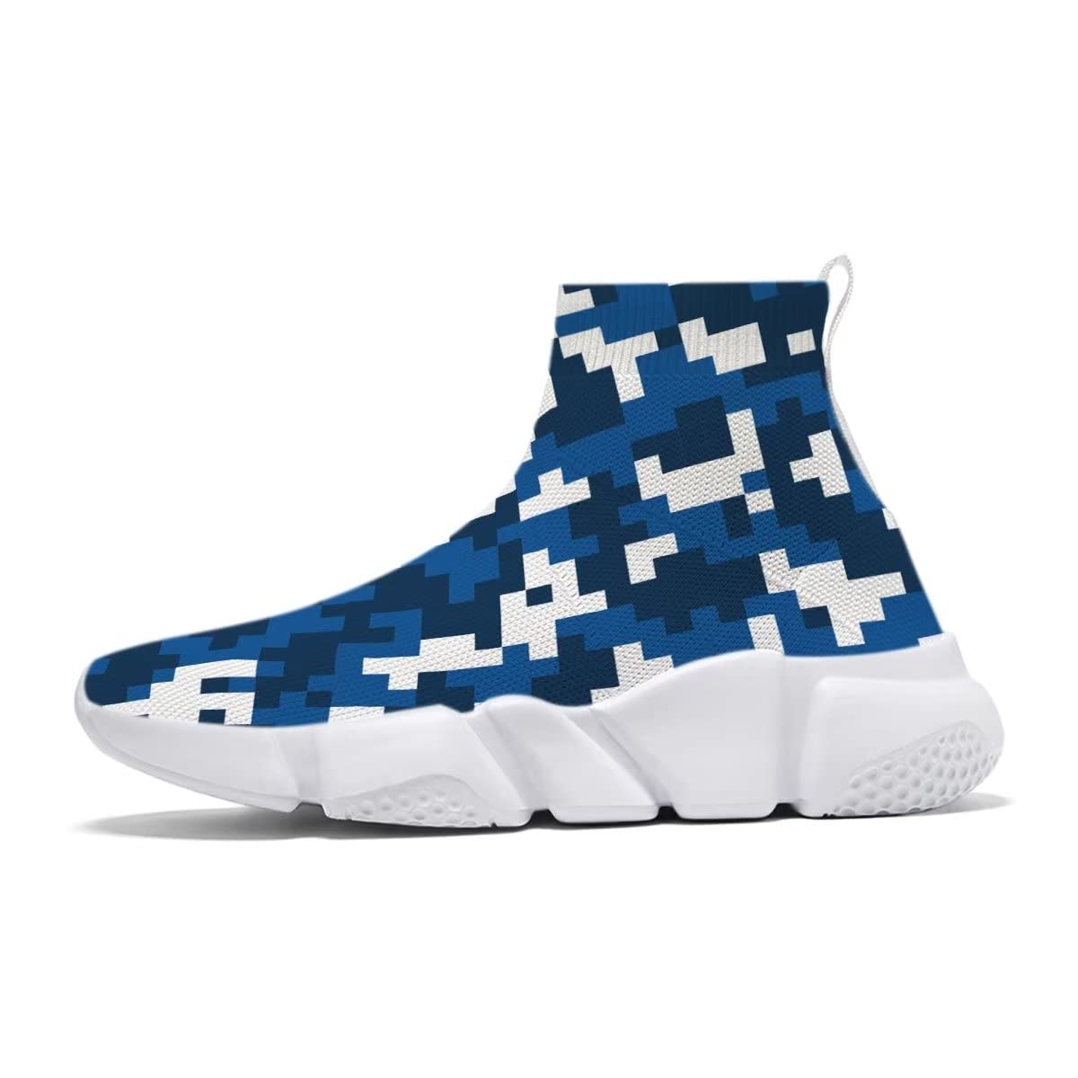 DSWED Men's Knit Sneakers - Breathable Walking & Tennis Shoes with 3D Camouflage Print - Lightweight Comfort for Casual Wear, Gym & Outdoor Activities