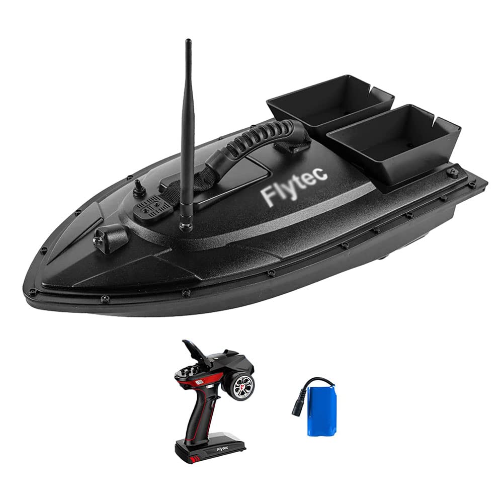 UJIKHSD RC Fishing Bait Boat with Fish Finder - 500M Remote Control, 1.5kg Capacity, Dual Motor & Night Light for Night Fishing | Perfect for Lake, River & Ocean Angling