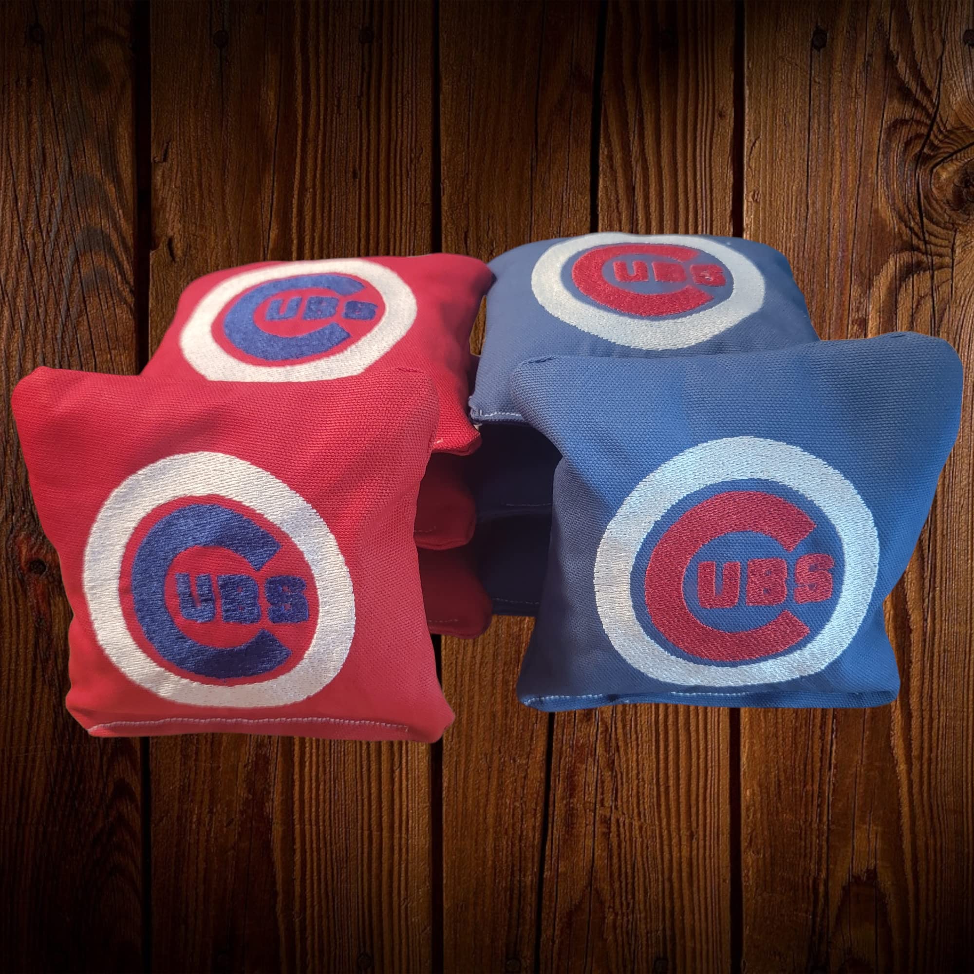 Premium Cubs Cornhole Bags Set of 8 - Regulation Weight & Size for Outdoor Games, Tailgating, Backyard Parties, and Family Fun
