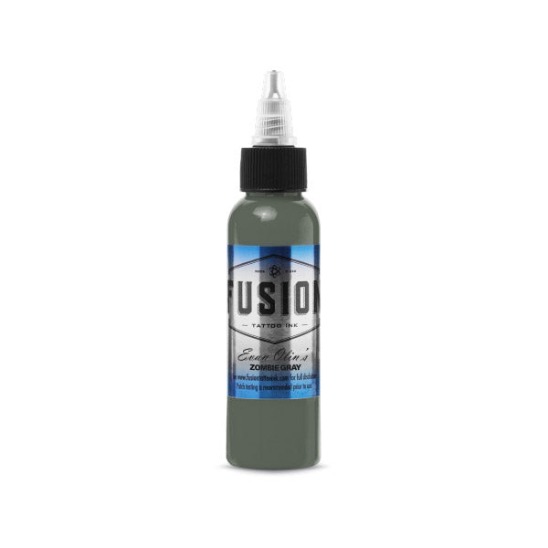 Fusion Evan Olin Zombie Gray Ink 1oz - Premium Tattoo Ink for Professional Artists - Perfect for Realism, Black & Gray Tattoos and Body Art