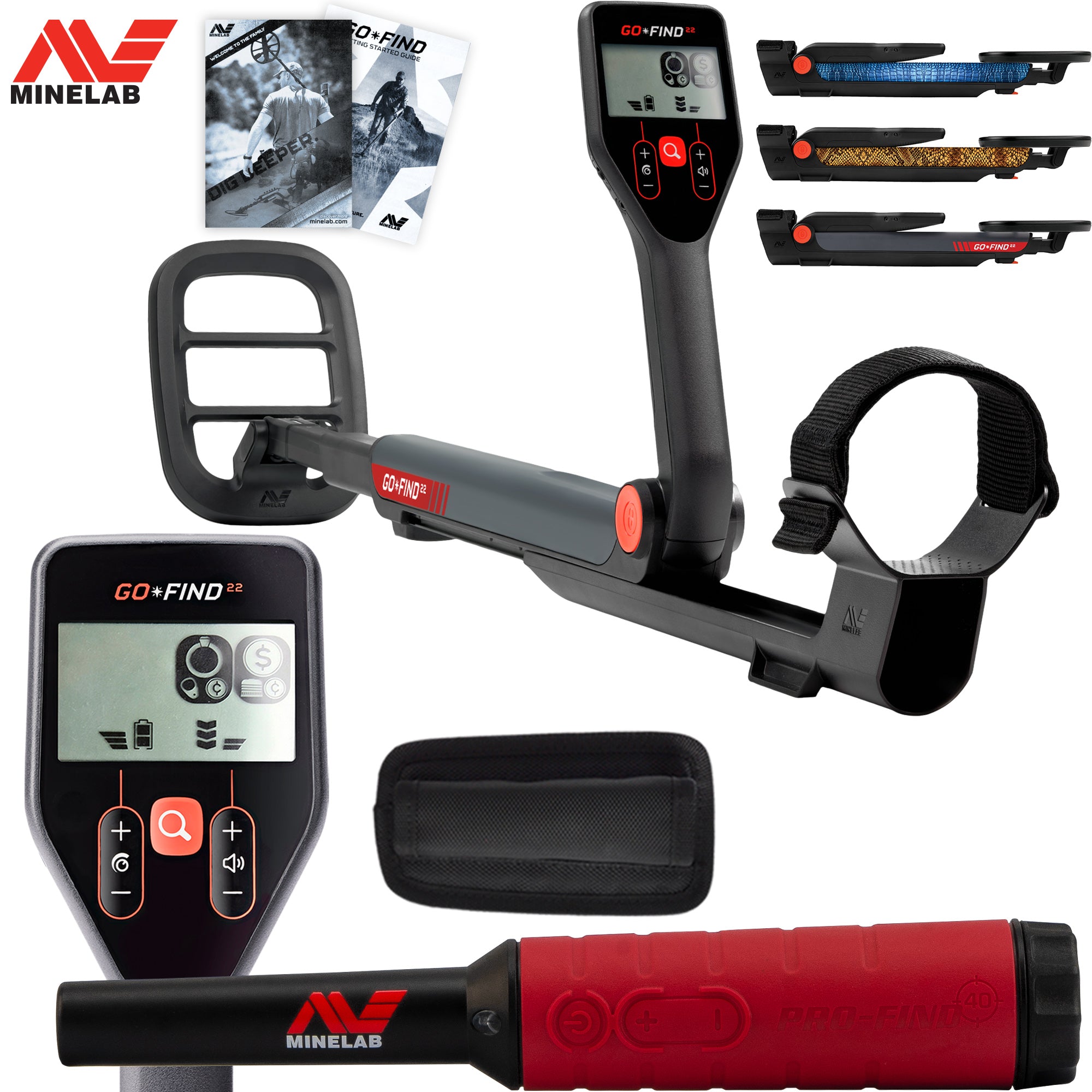 Minelab GO FIND 22 Metal Detector with Pro Find 40 Pinpointer - Waterproof Lightweight Treasure Hunting Kit for Beginners & Kids - Perfect for Beach, Park & Backyard Metal Detecting Adventures