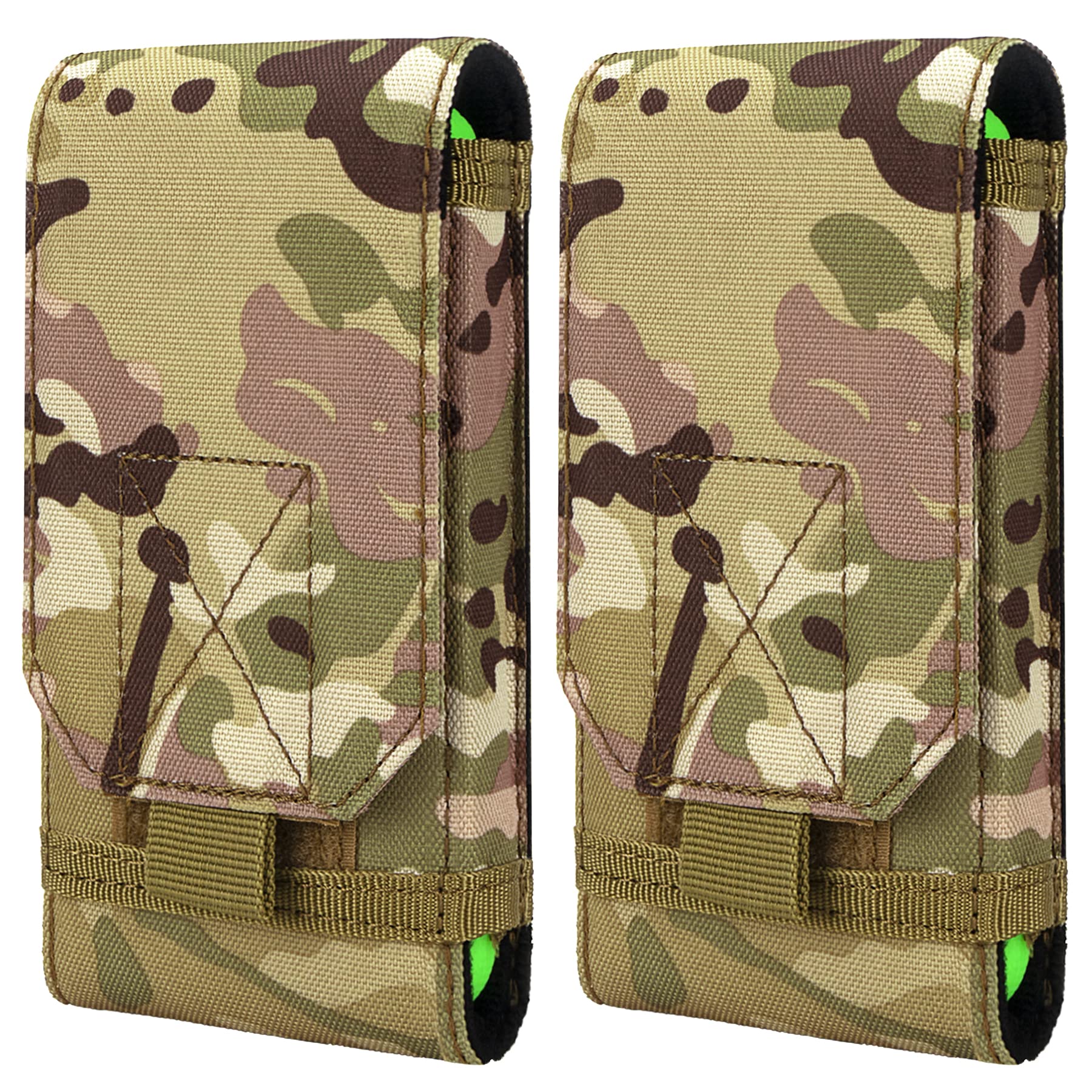 IronSeals 2 Pack Tactical MOLLE Phone Holster Pouch - Universal Waist Belt Bag for iPhone 16 Pro Max/16 Pro/15 Pro Max/14 Pro Max & Samsung Galaxy S24/S23/S22/S21 (Large Size) - Perfect for Hiking, Camping & Outdoor Activities
