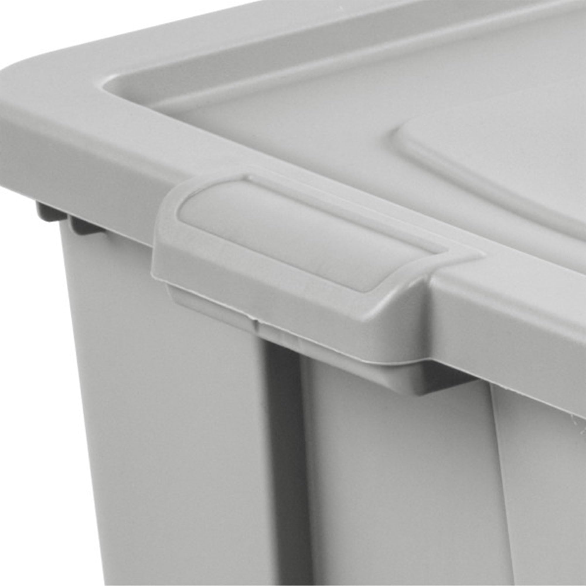 Sterilite Tuff1 30 Gallon Heavy Duty Plastic Storage Bins with Lids - Stackable, Durable & Weather Resistant for Basement, Garage, Attic Organization - Perfect for Seasonal Decor, Toys & Household Items (12 Pack, Gray)