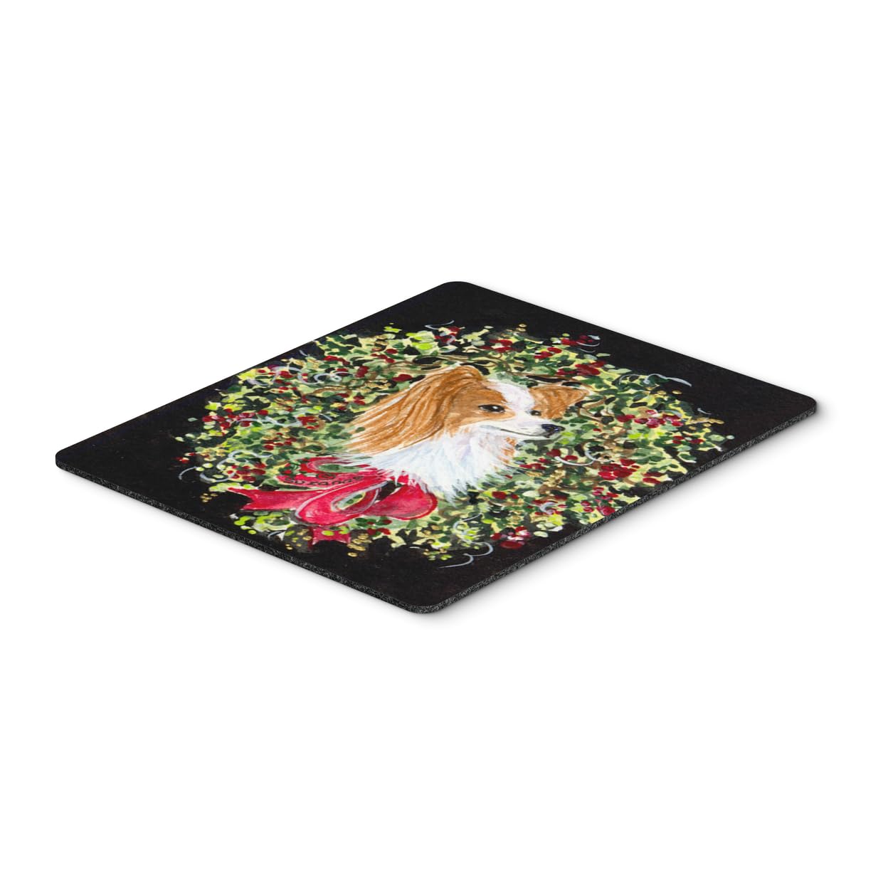 Caroline's Treasures SS8953MP Christmas Wreath Papillon Mouse Pad - Large Washable Non-Slip Desk Mat for Home Office, Gaming & Computer Use | Perfect Holiday Gift for Christmas Decor & Workspace Setup