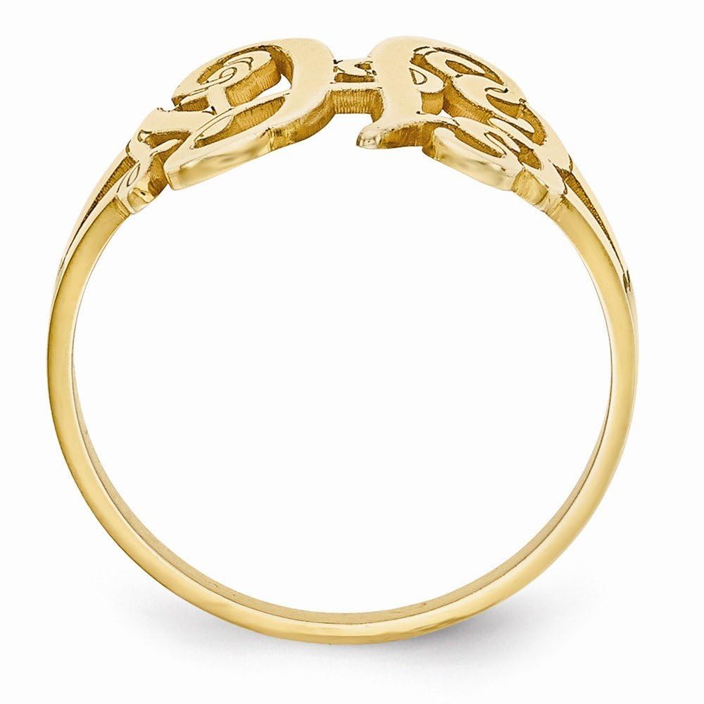925 Sterling Silver Yellow Gold-Plated Laser Engraved Monogram Ring Band - Personalized Name Ring for Women, Customizable Initial Jewelry Gift for Her - Perfect for Anniversaries, Birthdays & Special Occasions