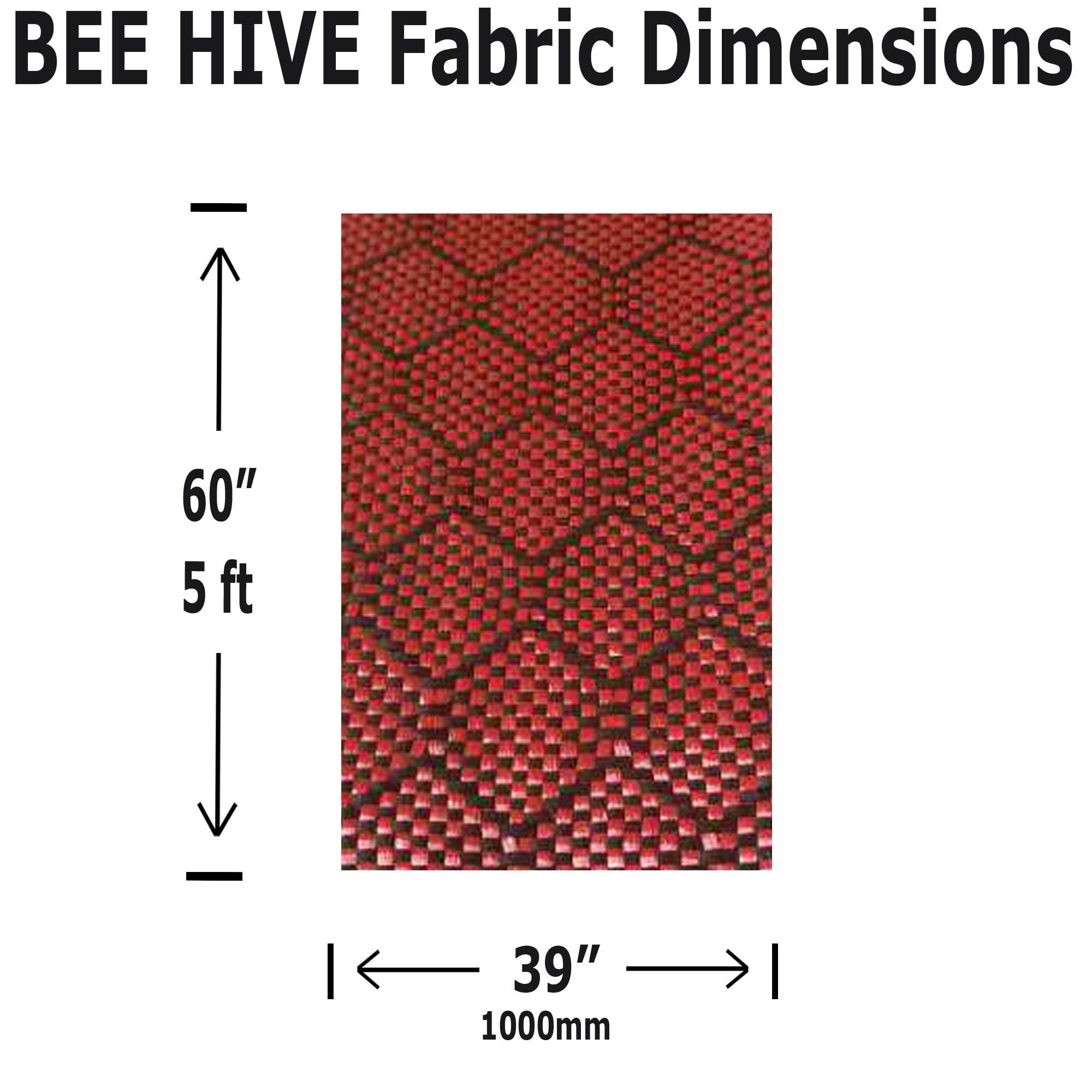 KARBXON Carbon Fiber Beehive Weave Fabric - 1 Meter Wide (39.8 in) - 3K 240g/m² - Red - 5ft to 10ft Rolls - High-Tech Fiber Cloth for Automotive Repair, Boat Restoration & DIY Projects