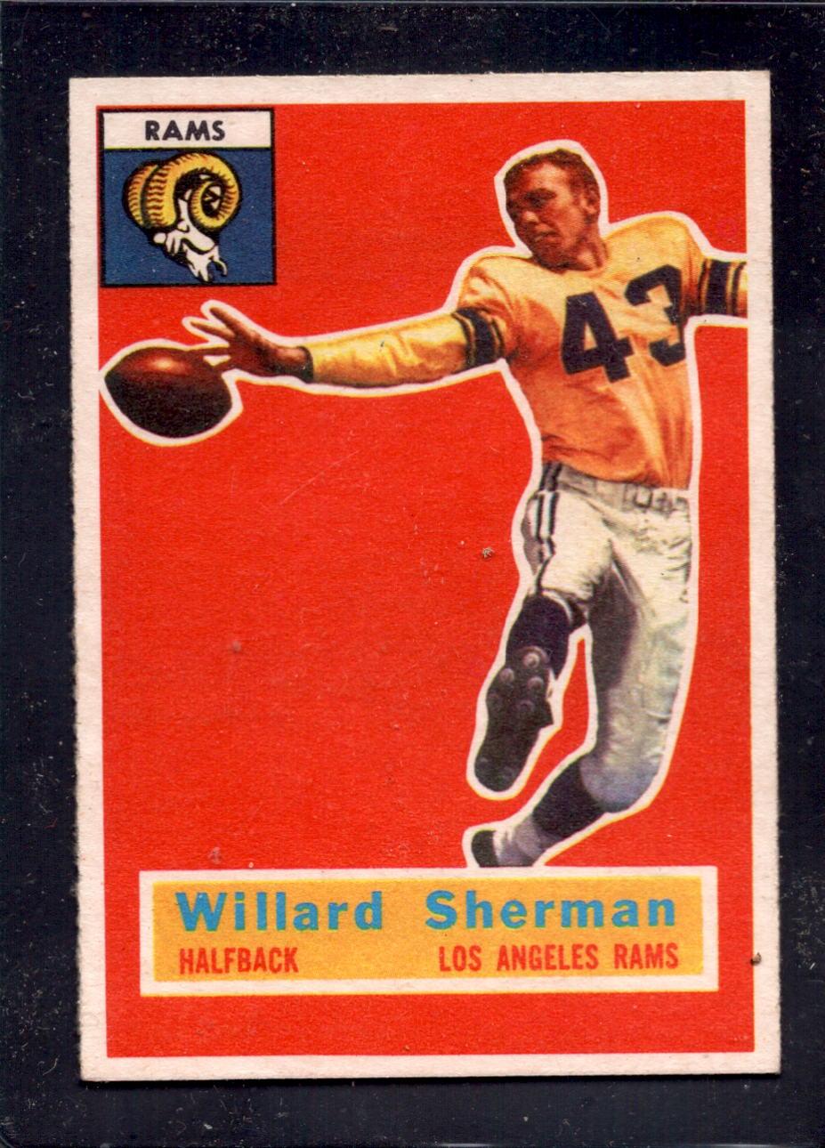 1956 Topps #66 Willard Sherman Rams Rookie Football Card - Vintage NFL Collectible for Sports Memorabilia Fans & Display Cases