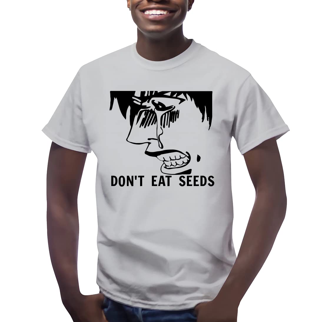 Don't Eat Seeds Anime R - Stylish Men's Short Sleeve Graphic T-Shirt | Casual Streetwear & Anime Fan Fashion | Perfect for Cosplay, Conventions & Everyday Wear