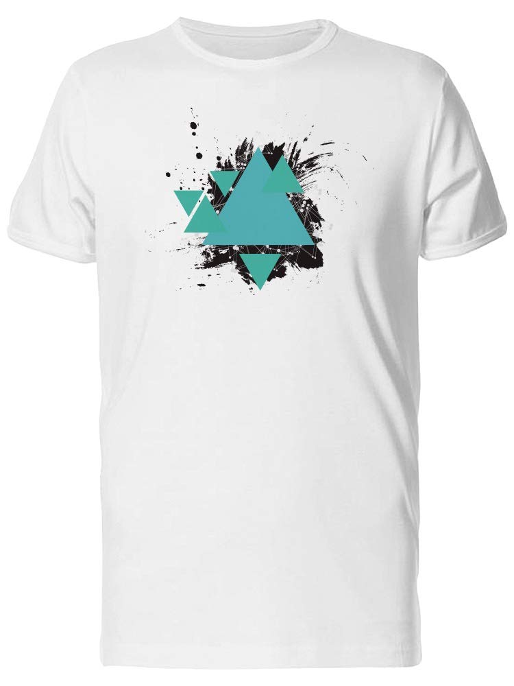 Men's Paint & Blue Triangle Art Graphic T-Shirt - Stylish Casual Tee for Streetwear & Everyday Outfits