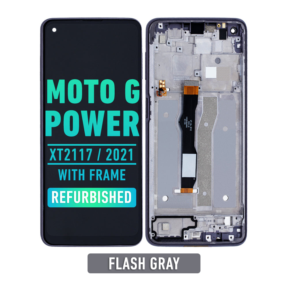 Refurbished Motorola Moto G Power XT2117 (2021) LCD Screen Replacement with Frame - Flash Gray | DIY Smartphone Repair & Screen Protection Solution