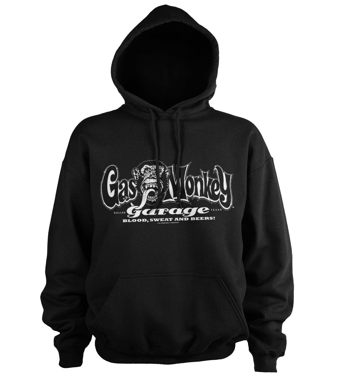 Gas Monkey Garage Officially Licensed White Logo City Hoodie - Stylish & Comfortable Men's Hooded Sweatshirt for Casual Wear, Street Fashion & Outdoor Activities