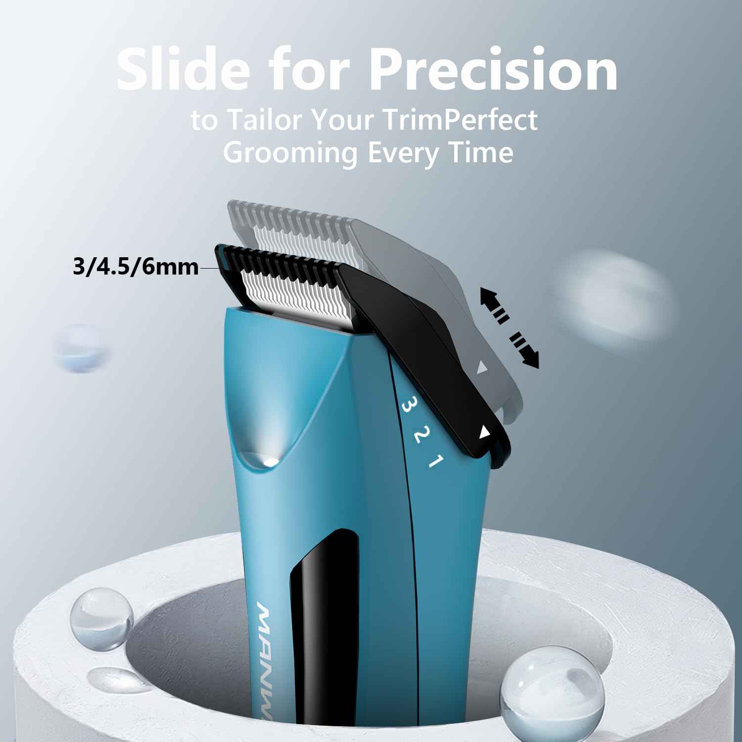 Men's Body Hair Trimmer & Groomer - Waterproof Electric Ball Trimmer/Shaver for Groin, Chest & Underarms, Wet/Dry Use with Charging Dock - Perfect for Travel, Gym & Home Grooming Kit