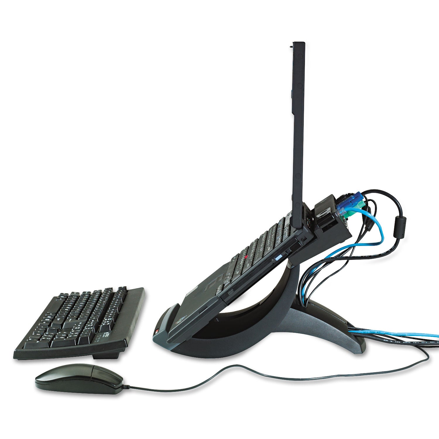 3M™ Vertical Laptop Stand with Cable Management - 9 x 12 x 6.5-9.5 Inches, Black/Charcoal Gray - Holds Up to 20 lbs - Perfect for Home Office, Workspace & Desk Organization