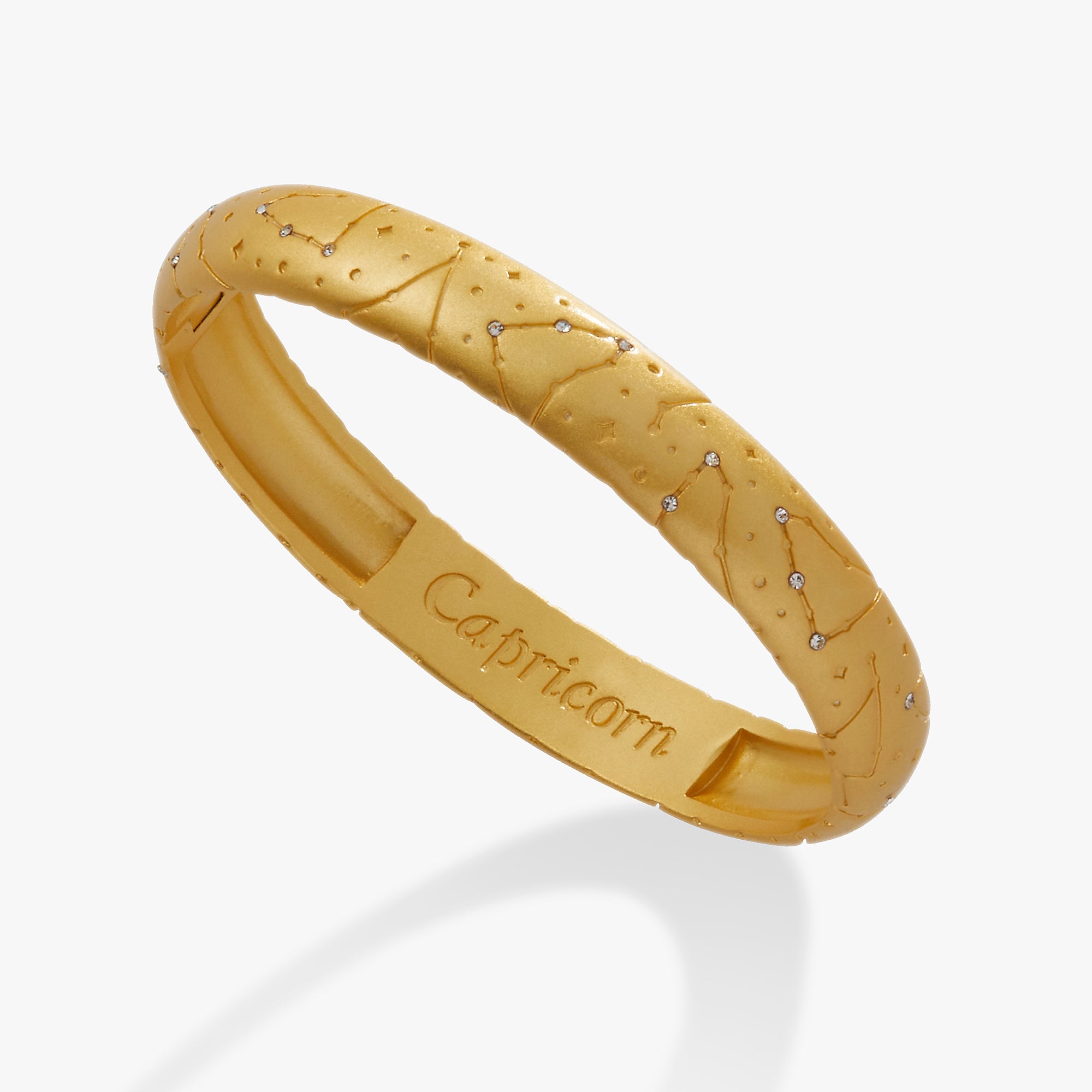 Stylish Capricorn Zodiac Sign Hinge Bangle Bracelet - Perfect for Birthdays, Gifts & Astrology Jewelry Lovers