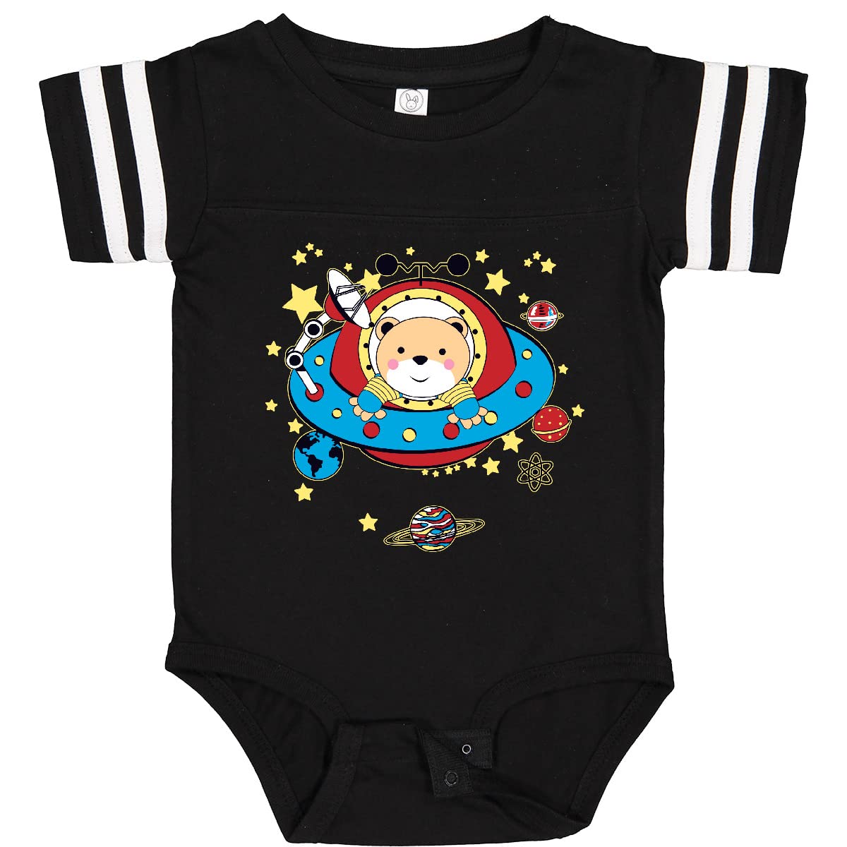 Inktastic UFO Space Bear Baby Bodysuit - Cute Astronaut Onesie for Infants & Toddlers - Perfect for Space-Themed Parties, Photo Shoots & Everyday Wear