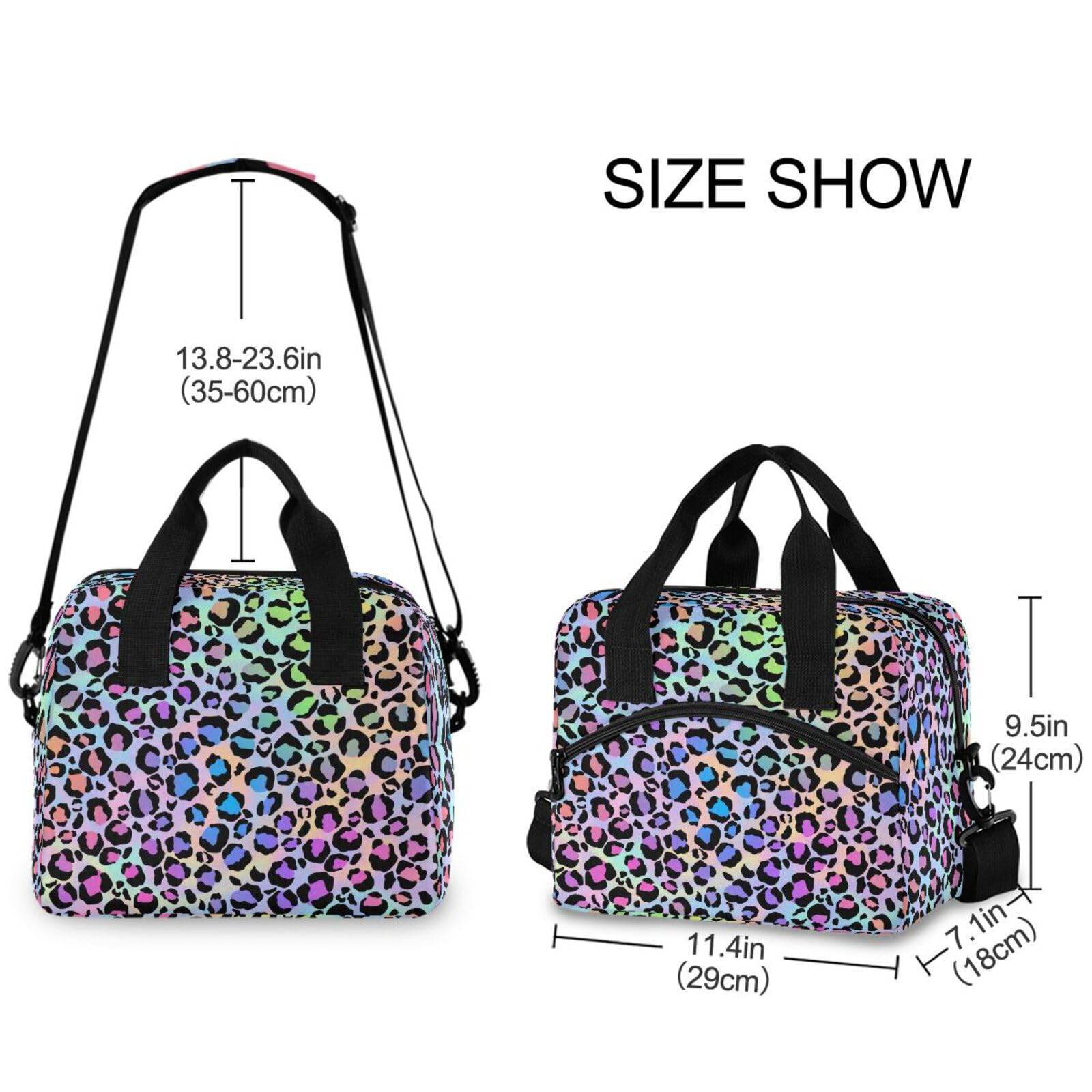 MNSRUU Insulated Lunch Bag - Leopard Print Cooler Tote for Women & Men, Reusable Leakproof Lunch Box for Work, School, Office, Picnic, Travel - Perfect for Teens & Adults