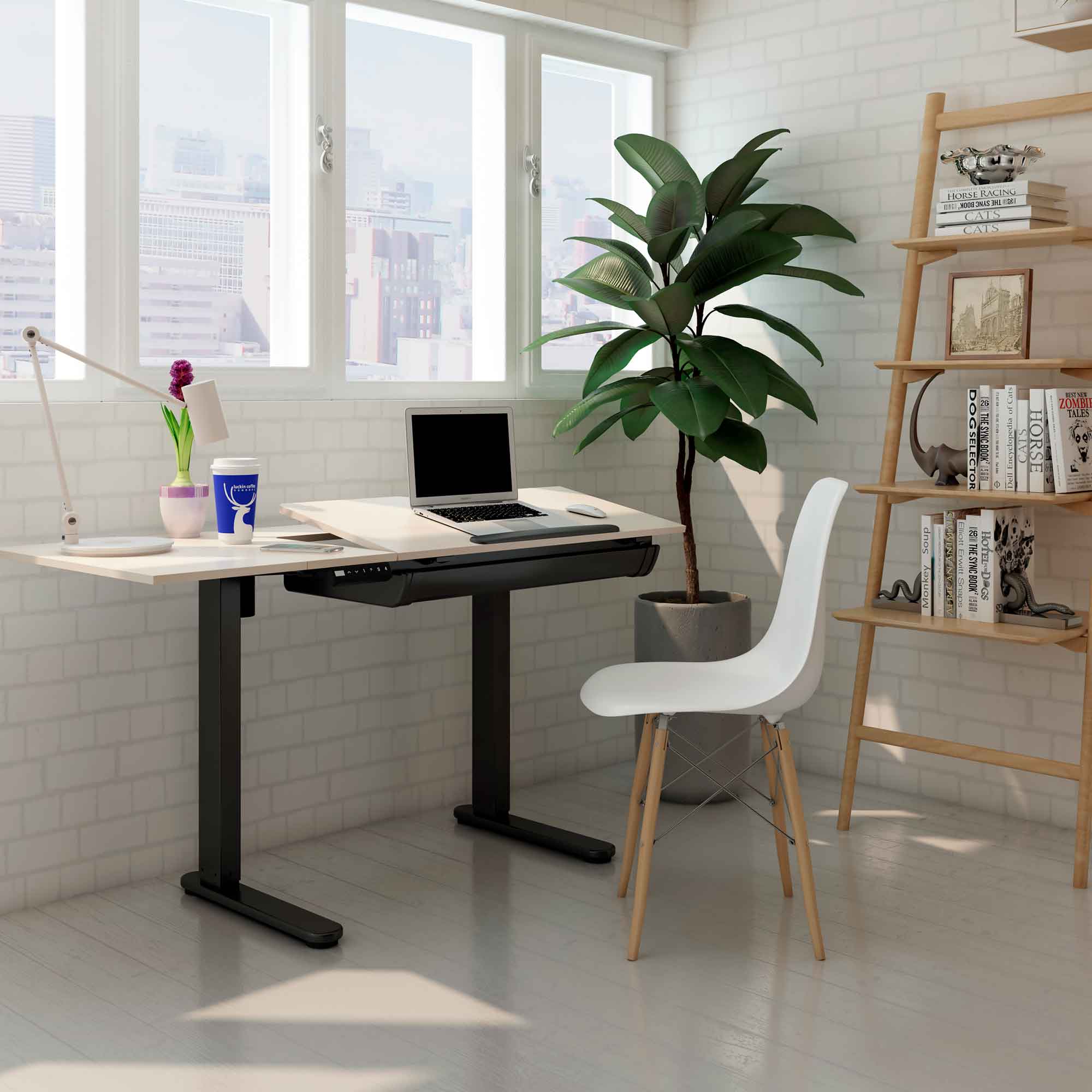 Adjustable Electric Standing Drafting Desk - Height & Tilt (0°-40°) Drawing Table with Storage Drawer for Artists & Architects | Home Office & Studio Workspace Solution