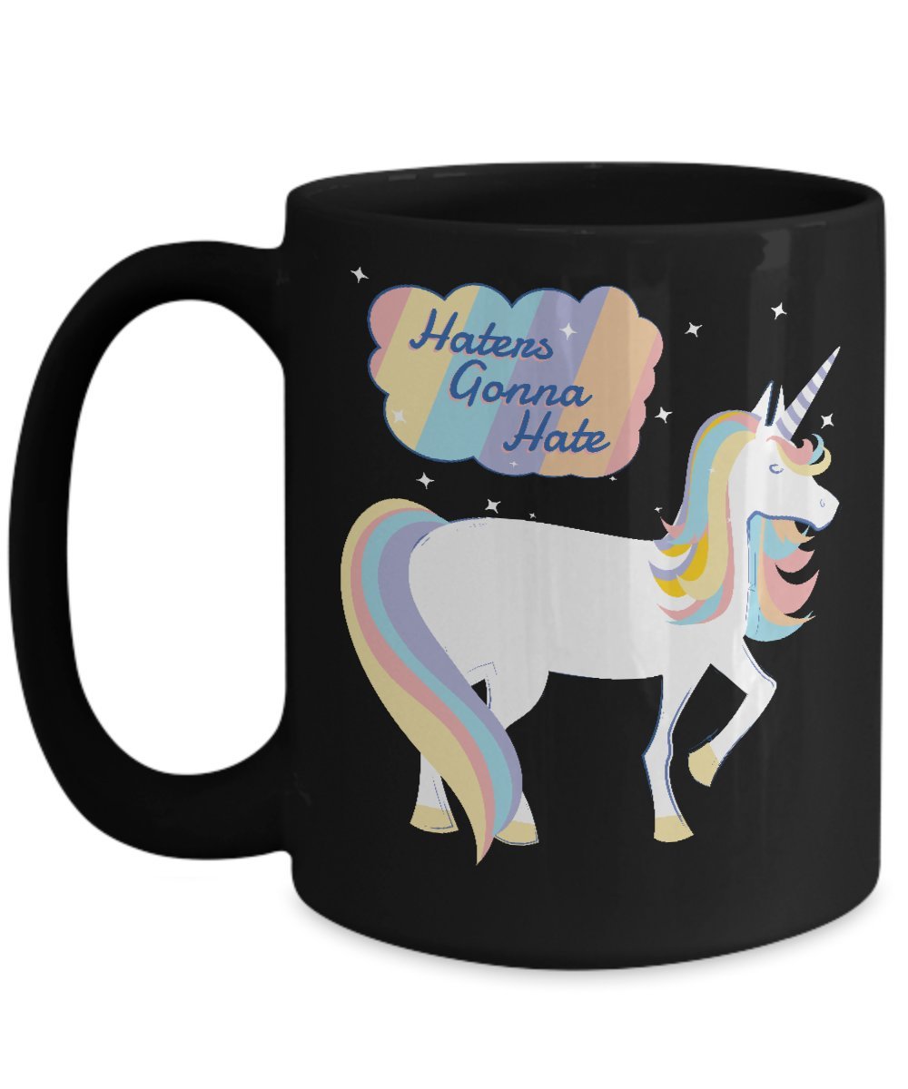 Funny Unicorn Coffee Mug - 'Haters Gonna Hate' Ceramic Cup for Tea & Coffee Lovers | Perfect for Office, Home Use & Gift Giving