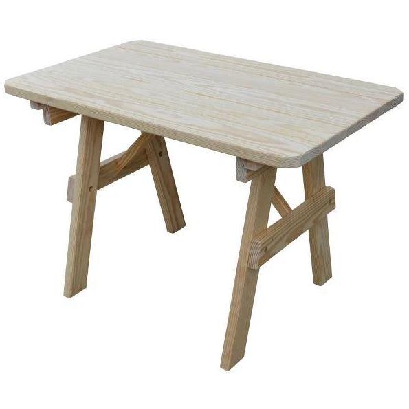 Unfinished Yellow Pine Traditional Dining Table by A&L Furniture - Rustic Farmhouse Style for Kitchen, Dining Room, or Outdoor Patio