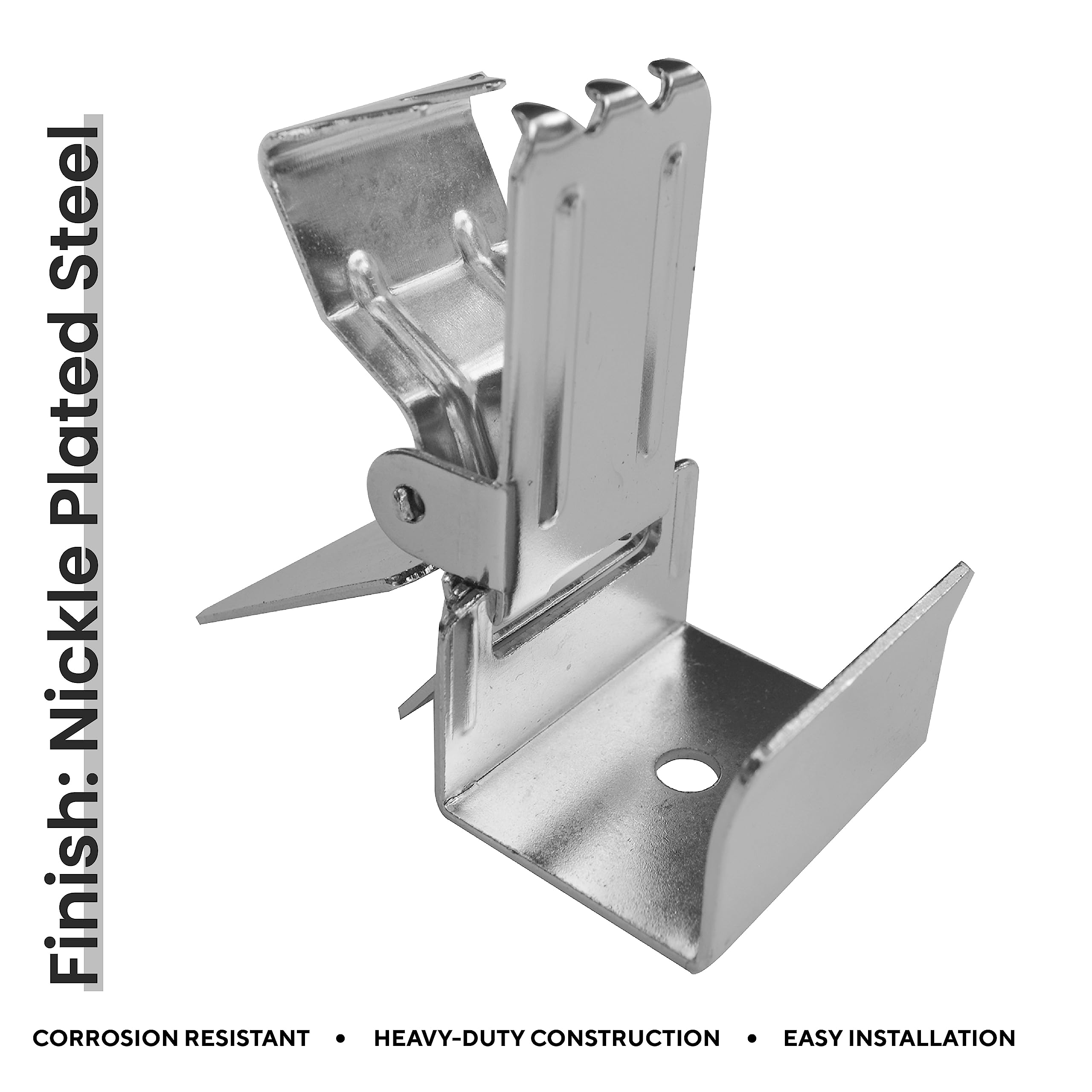 Heavy Duty Alligator Rug Clips for Large Rugs - 1 Inch Square Rod Compatible - Silver (10 Pack) - Perfect for Rug Display on Arms, Racks & Showroom Walls